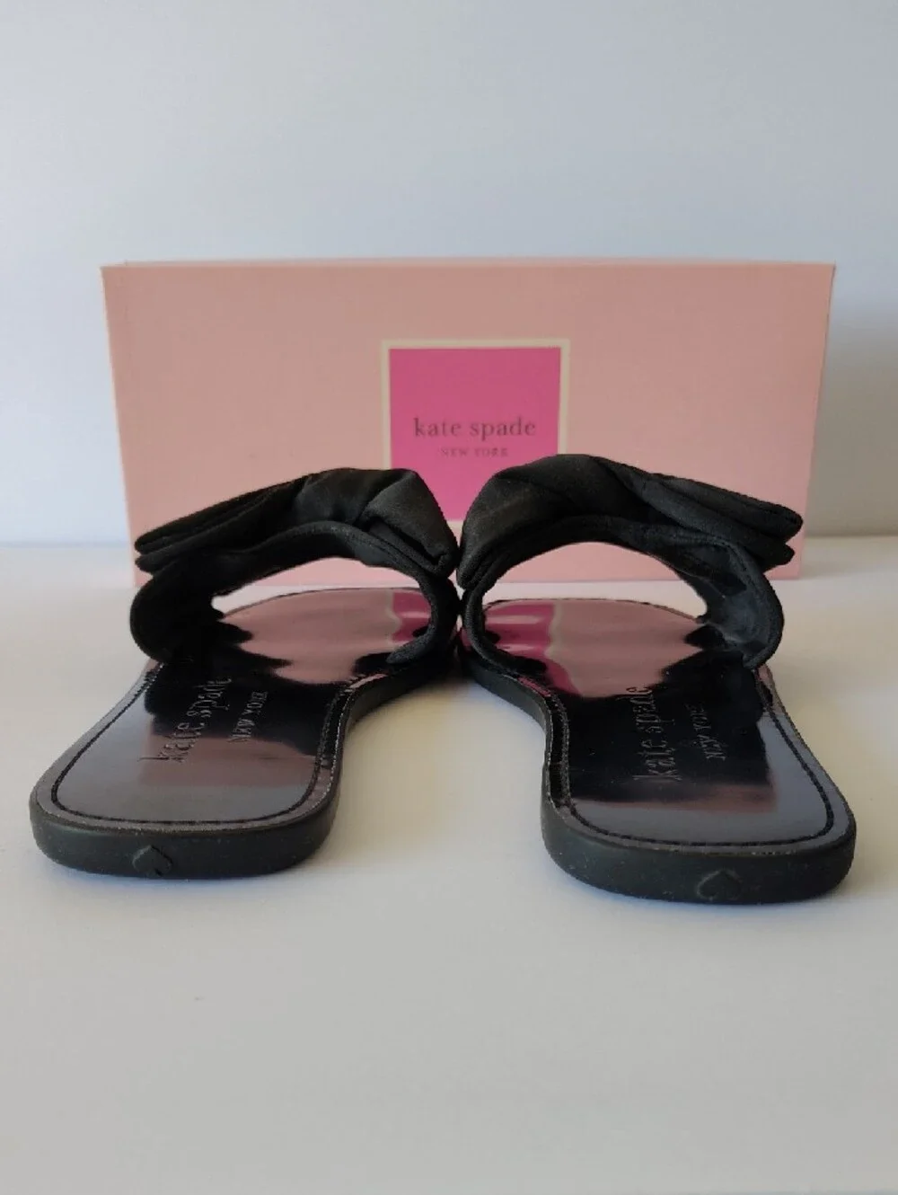 kate spade Black Bow Slip-On Slides Vacation Resort Wear